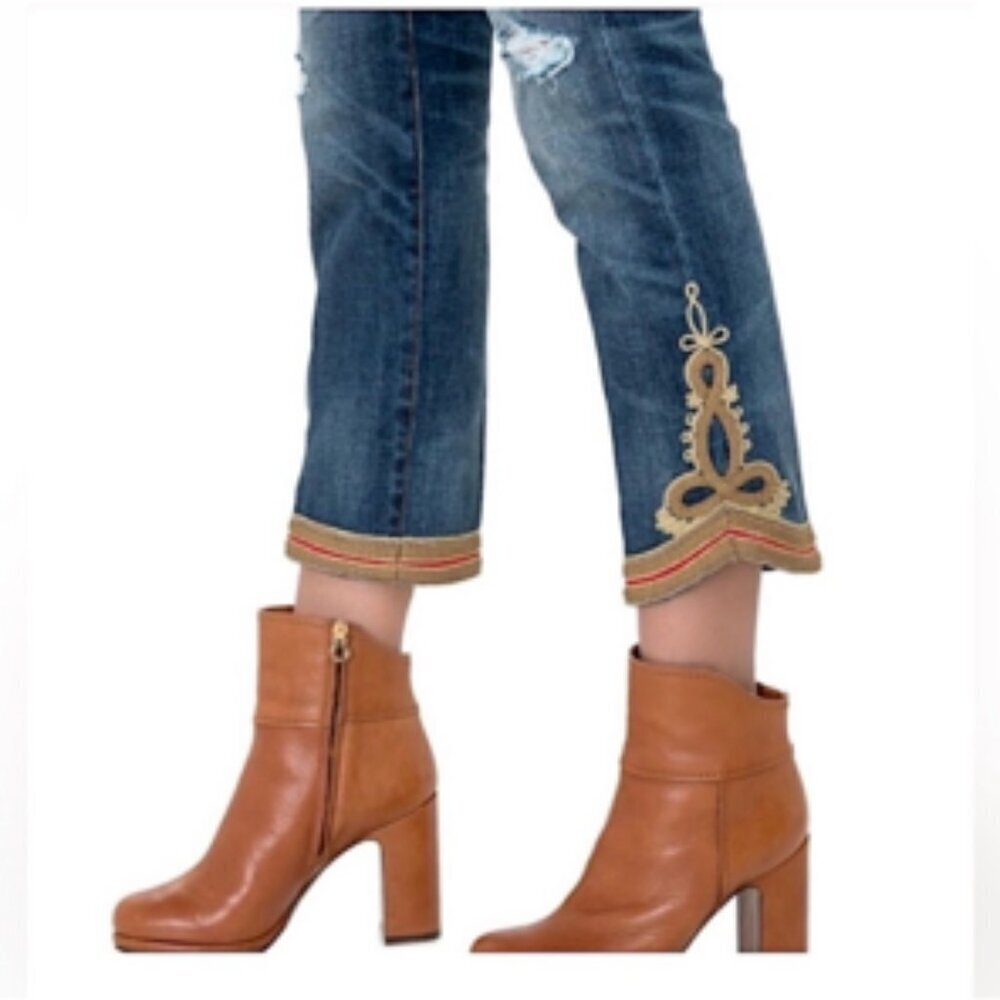 POLO Ralph Lauren Jeans THE WAVERLY STRAIGHT CROP Embellished Military Style 28 - Picture 10 of 10